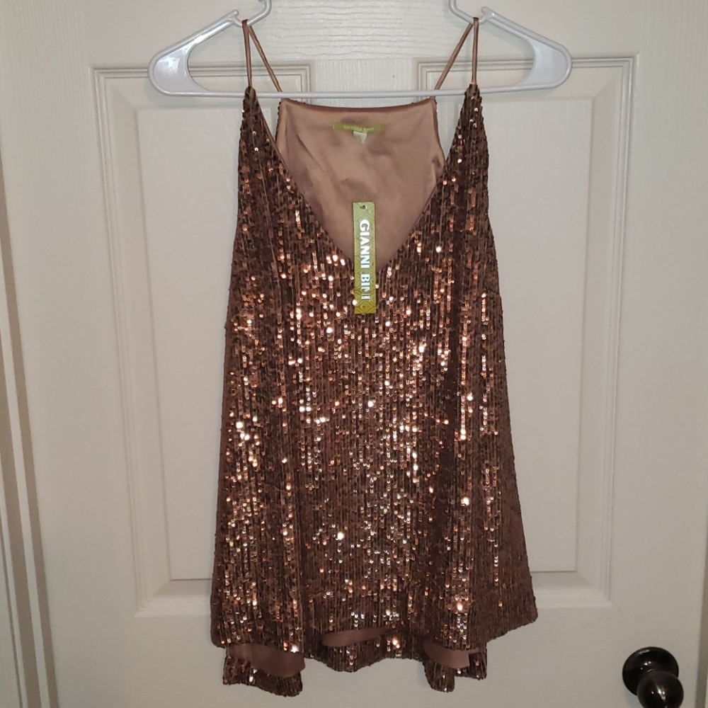 Gianni Bini copper glitter top